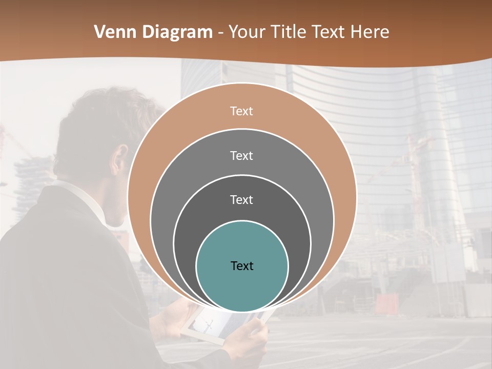 Crane Businessman Building PowerPoint Template