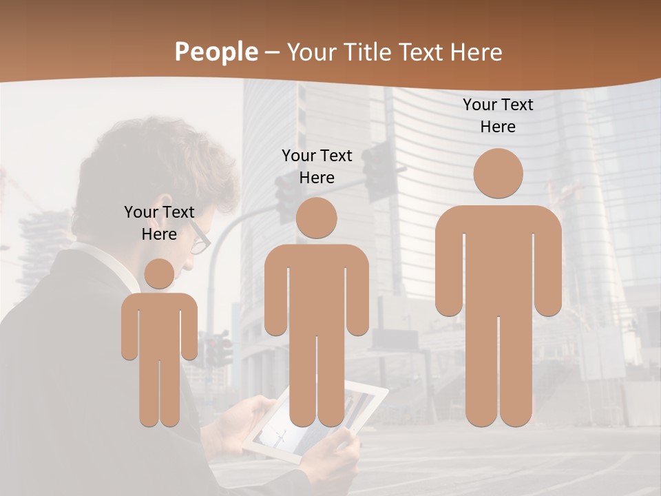 Crane Businessman Building PowerPoint Template