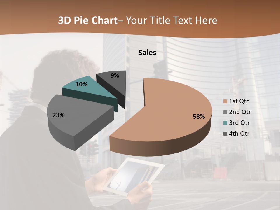 Crane Businessman Building PowerPoint Template
