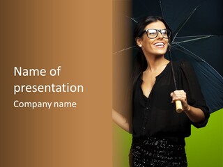 Model Attractive Portrait PowerPoint Template