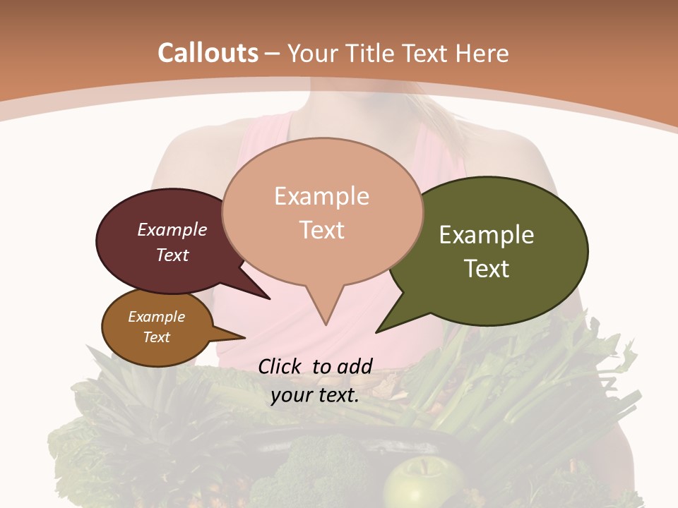 Groceries Basket Healthy Eating PowerPoint Template