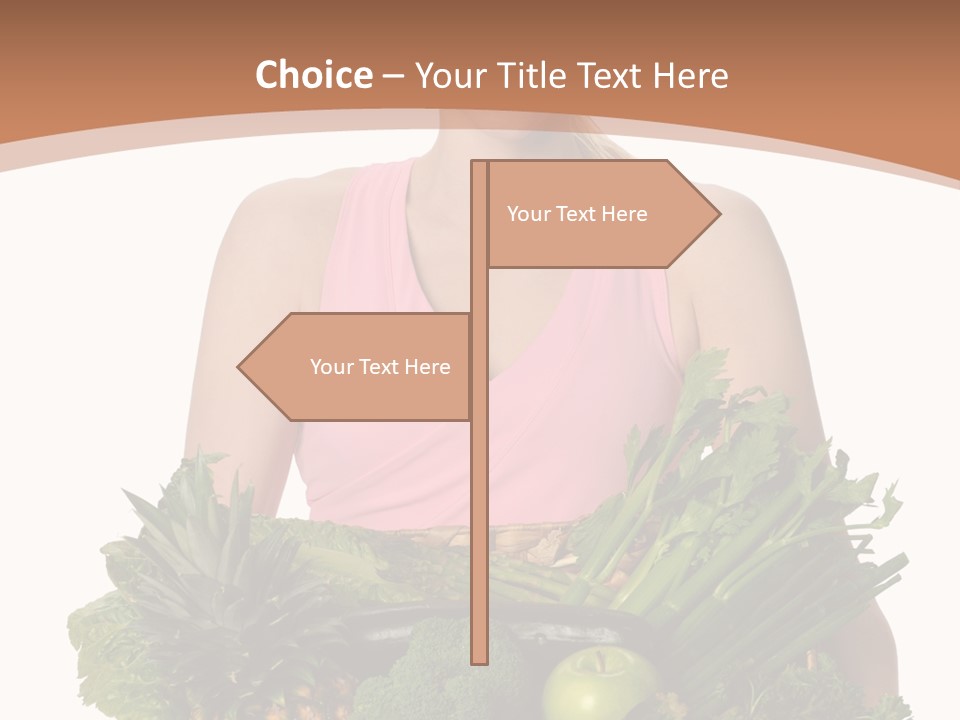 Groceries Basket Healthy Eating PowerPoint Template