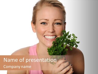 Holding Happy Lettuce PowerPoint Template