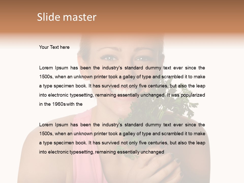 Holding Happy Lettuce PowerPoint Template