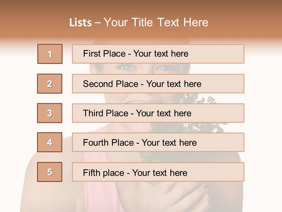 Holding Happy Lettuce PowerPoint Template