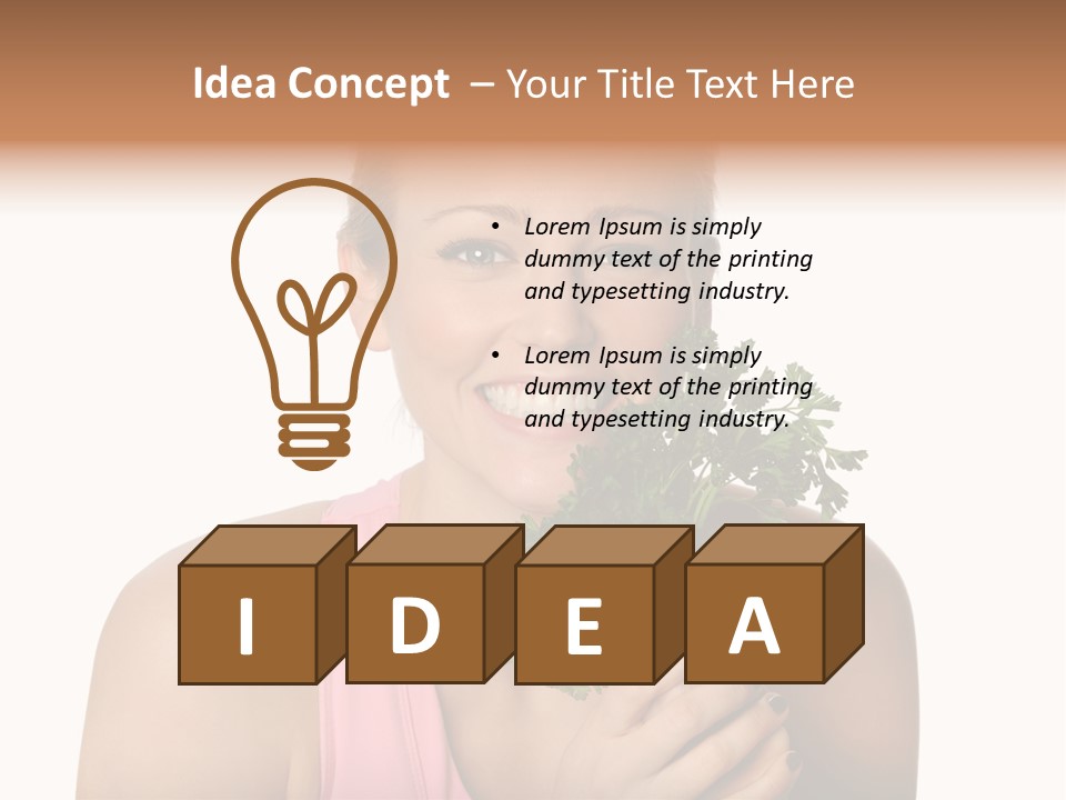 Holding Happy Lettuce PowerPoint Template