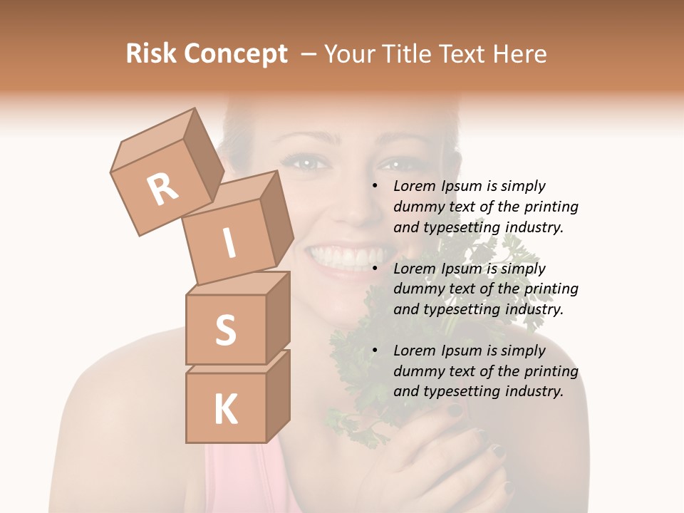 Holding Happy Lettuce PowerPoint Template