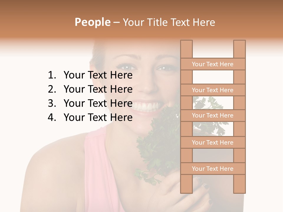 Holding Happy Lettuce PowerPoint Template