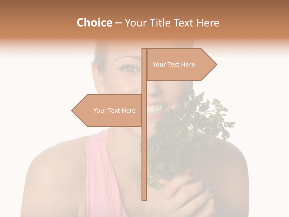 Holding Happy Lettuce PowerPoint Template