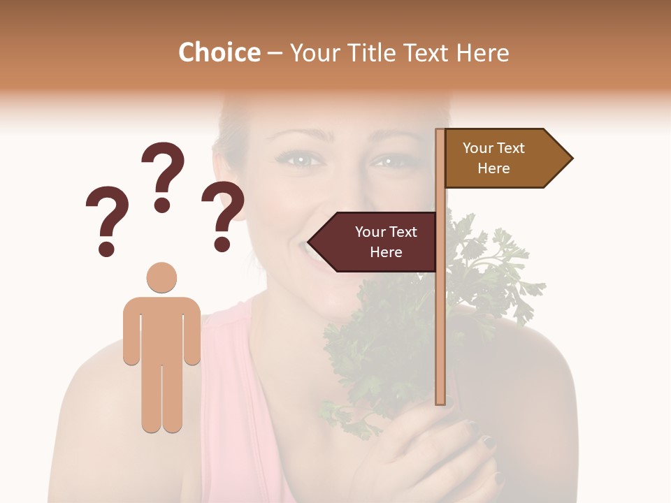 Holding Happy Lettuce PowerPoint Template