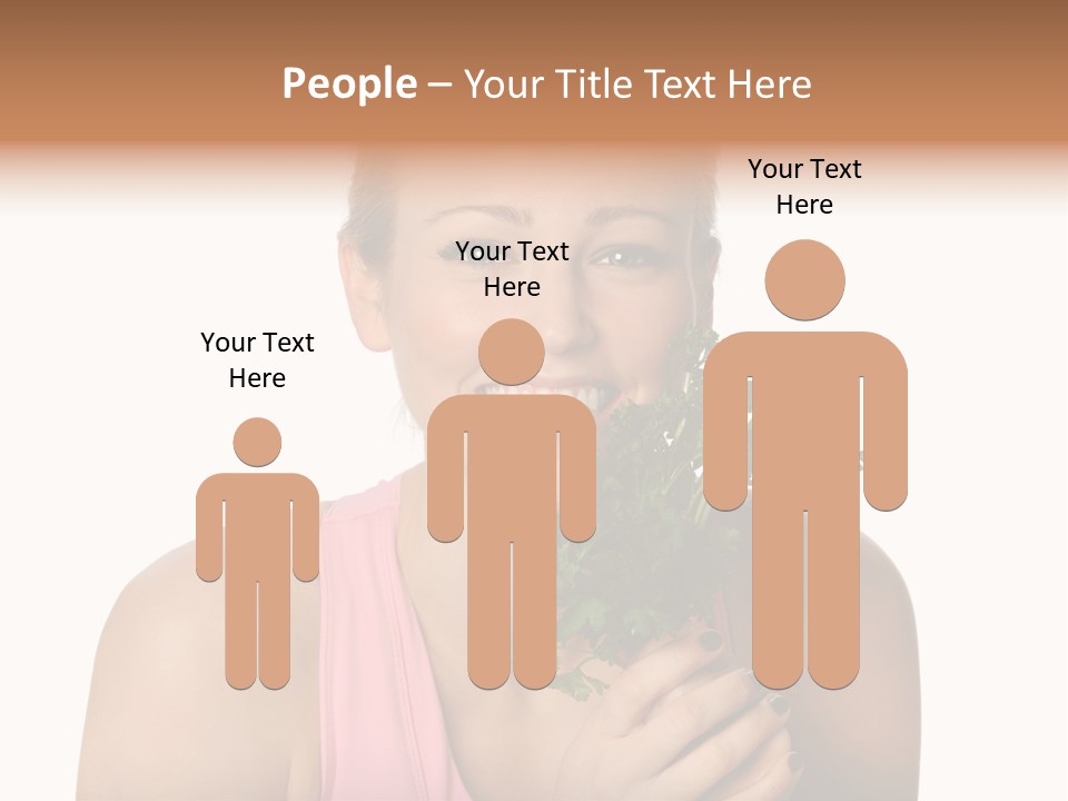 Holding Happy Lettuce PowerPoint Template