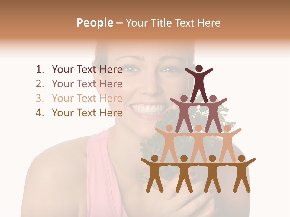 Holding Happy Lettuce PowerPoint Template