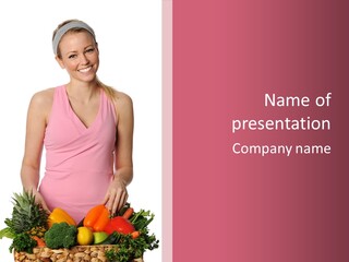 Blonde Hair Pineapple I Olated PowerPoint Template