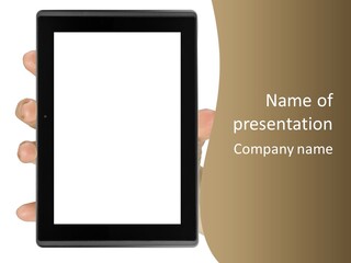 Tablet Touch Hand PowerPoint Template