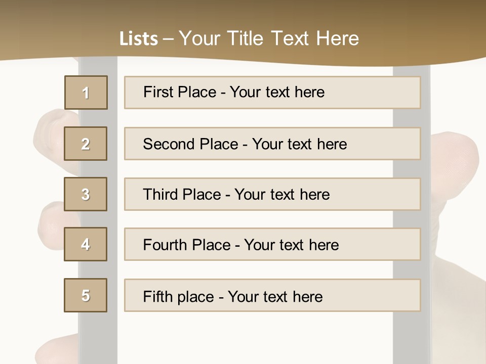 Tablet Touch Hand PowerPoint Template