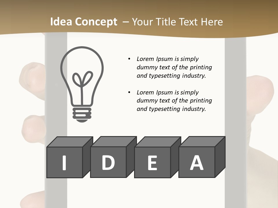 Tablet Touch Hand PowerPoint Template