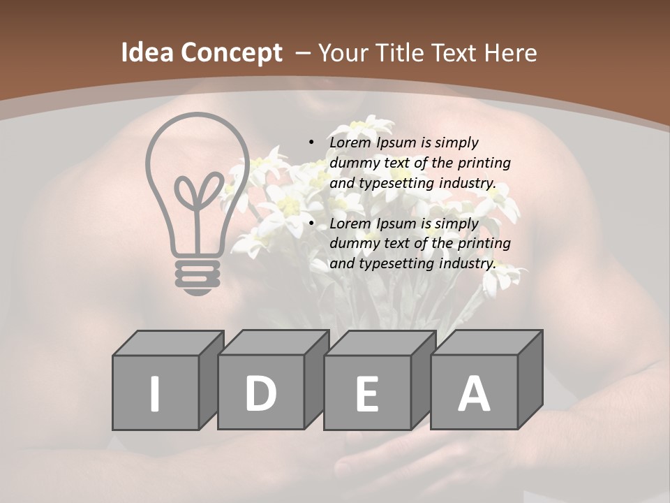 Valentines Bouquet Bare PowerPoint Template