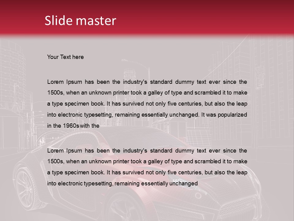 Electric Car Concept Car Coupe PowerPoint Template