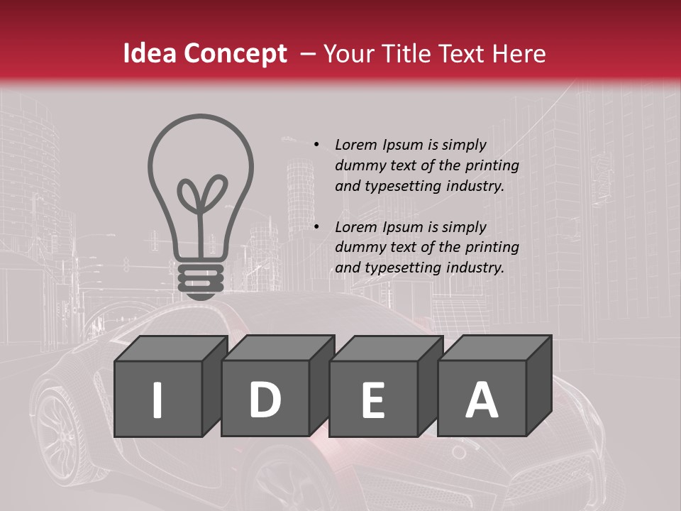 Electric Car Concept Car Coupe PowerPoint Template