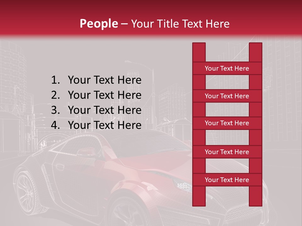 Electric Car Concept Car Coupe PowerPoint Template