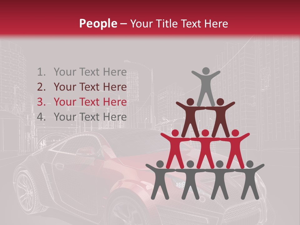 Electric Car Concept Car Coupe PowerPoint Template