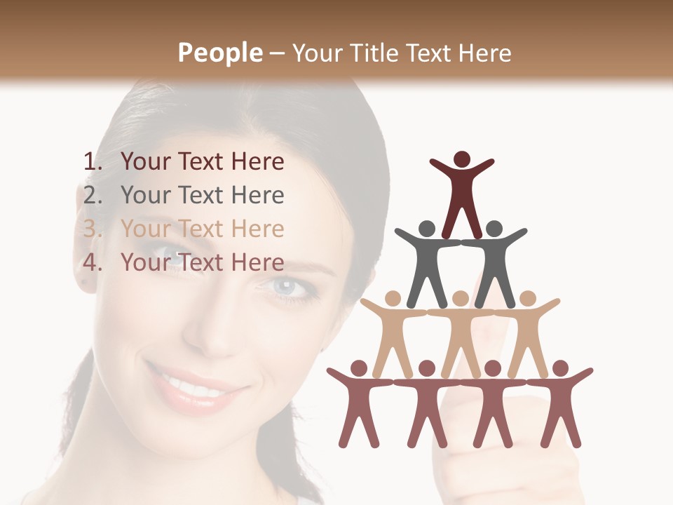 White Background Showing People PowerPoint Template