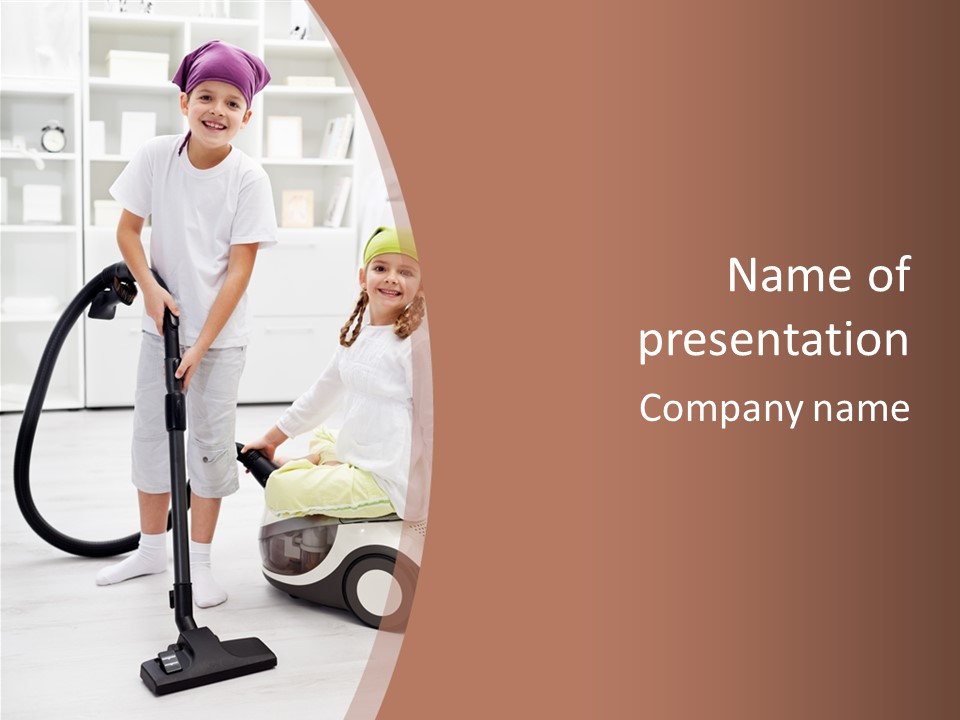 Cleaner Looking Siblings PowerPoint Template