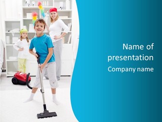 Home Cleaner Boy PowerPoint Template