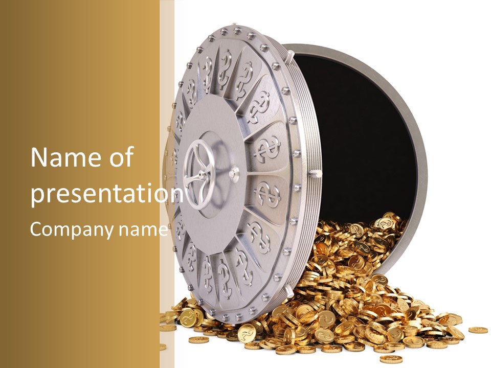 System Lock Gold PowerPoint Template