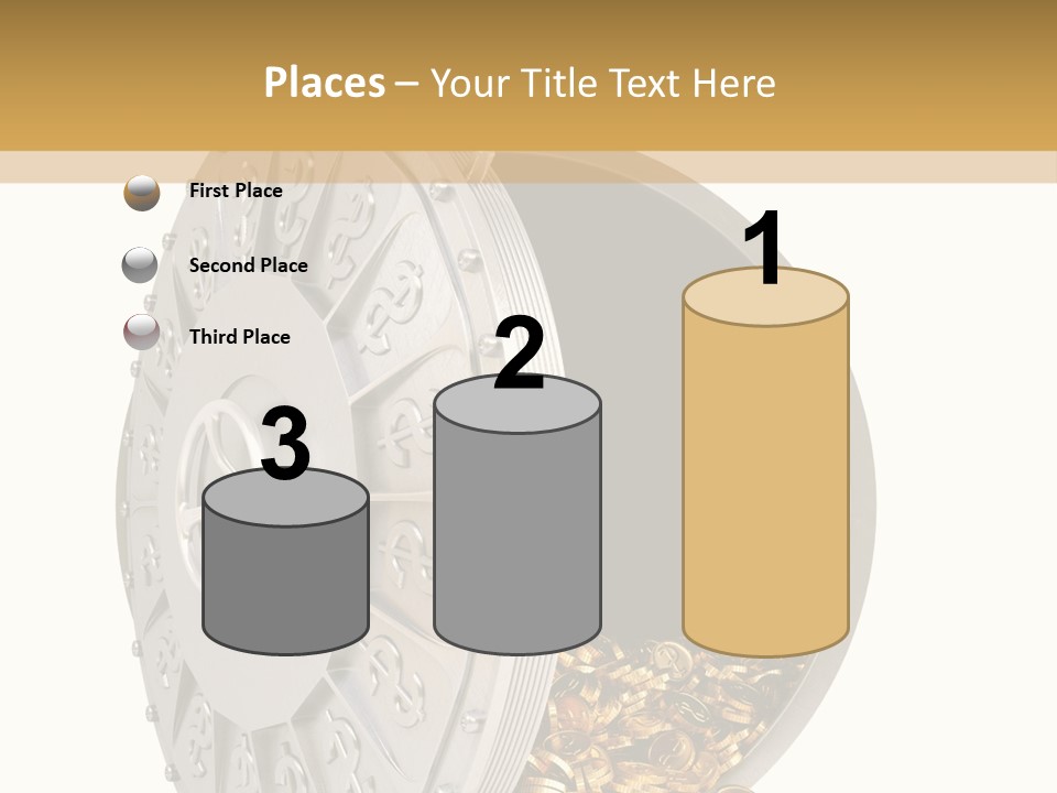 System Lock Gold PowerPoint Template