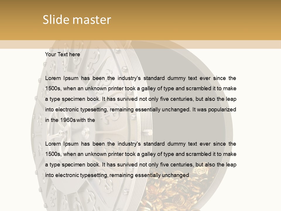 System Lock Gold PowerPoint Template