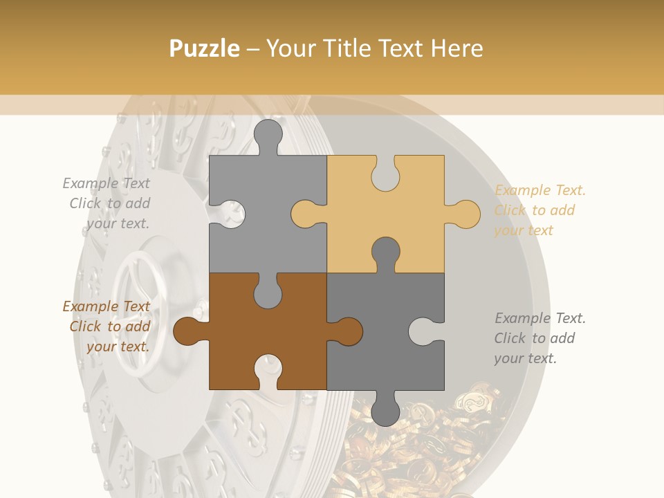 System Lock Gold PowerPoint Template