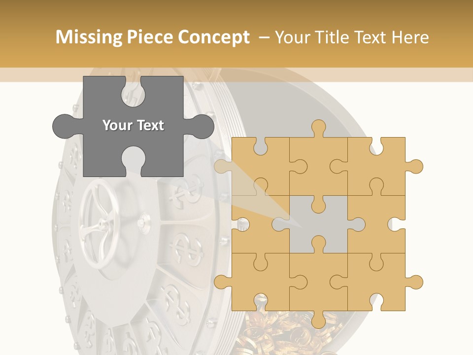 System Lock Gold PowerPoint Template