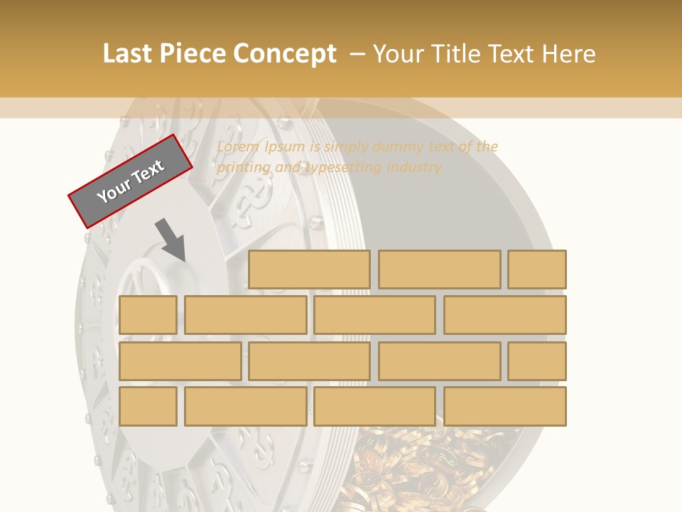System Lock Gold PowerPoint Template