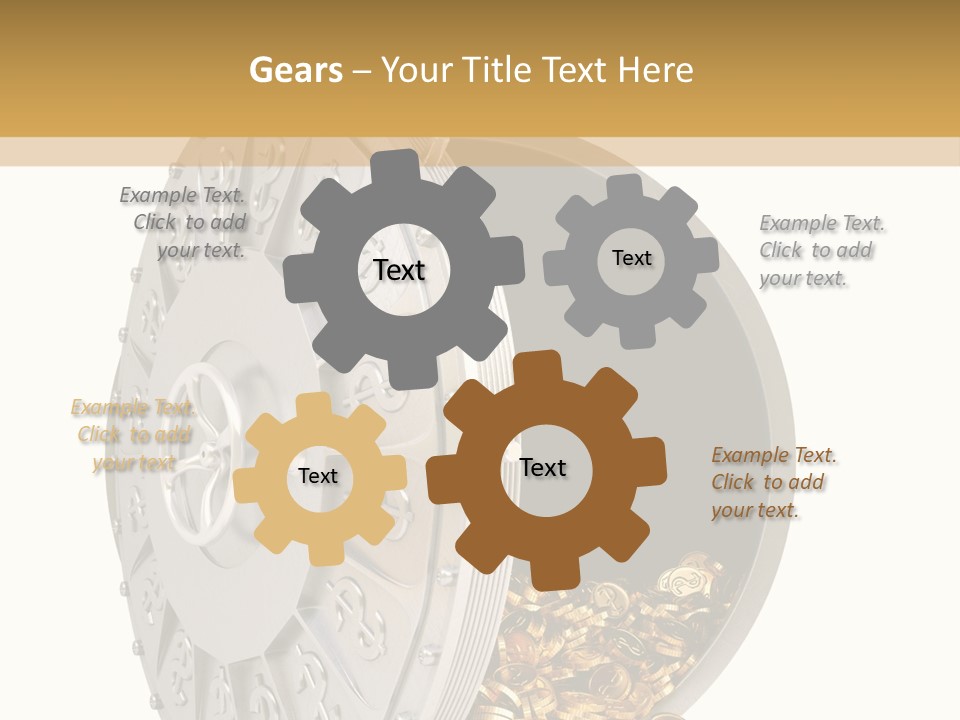 System Lock Gold PowerPoint Template