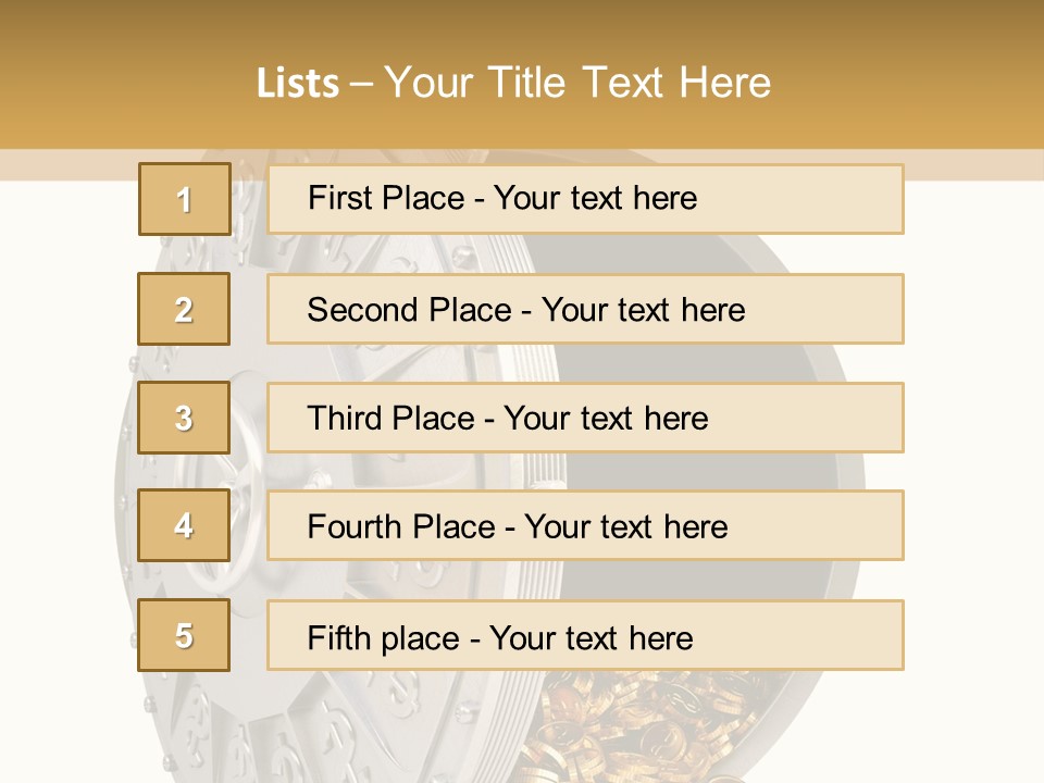 System Lock Gold PowerPoint Template
