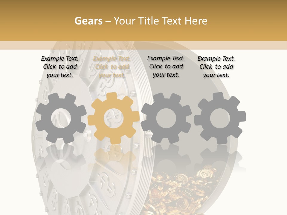 System Lock Gold PowerPoint Template