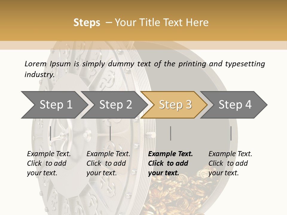 System Lock Gold PowerPoint Template
