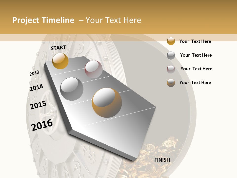 System Lock Gold PowerPoint Template