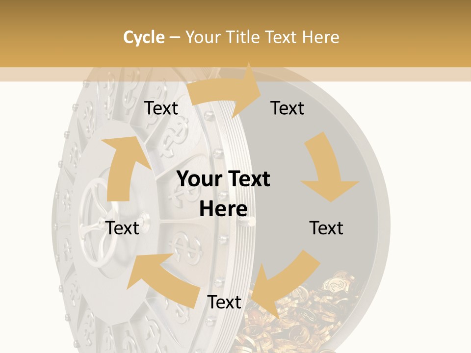System Lock Gold PowerPoint Template