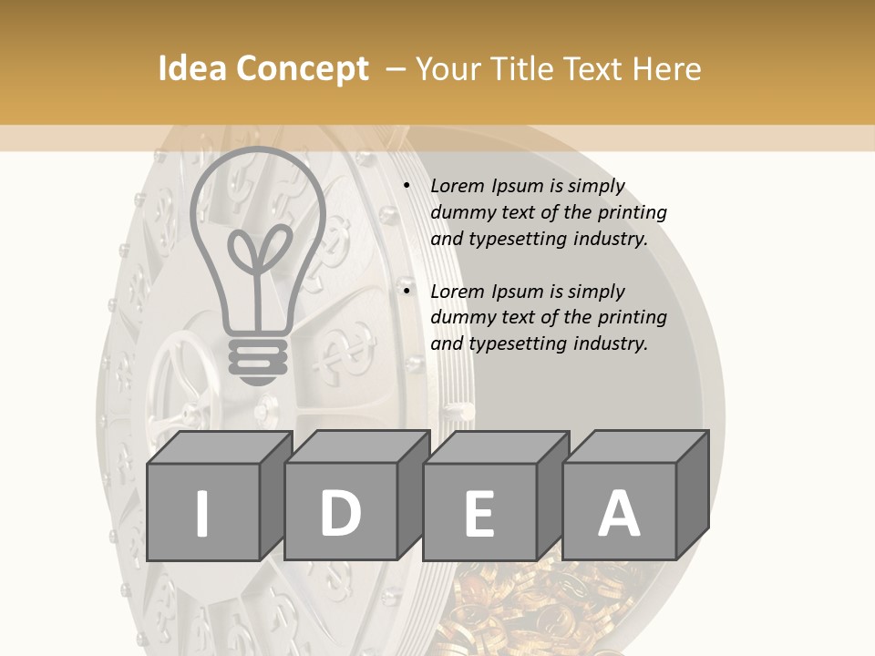 System Lock Gold PowerPoint Template