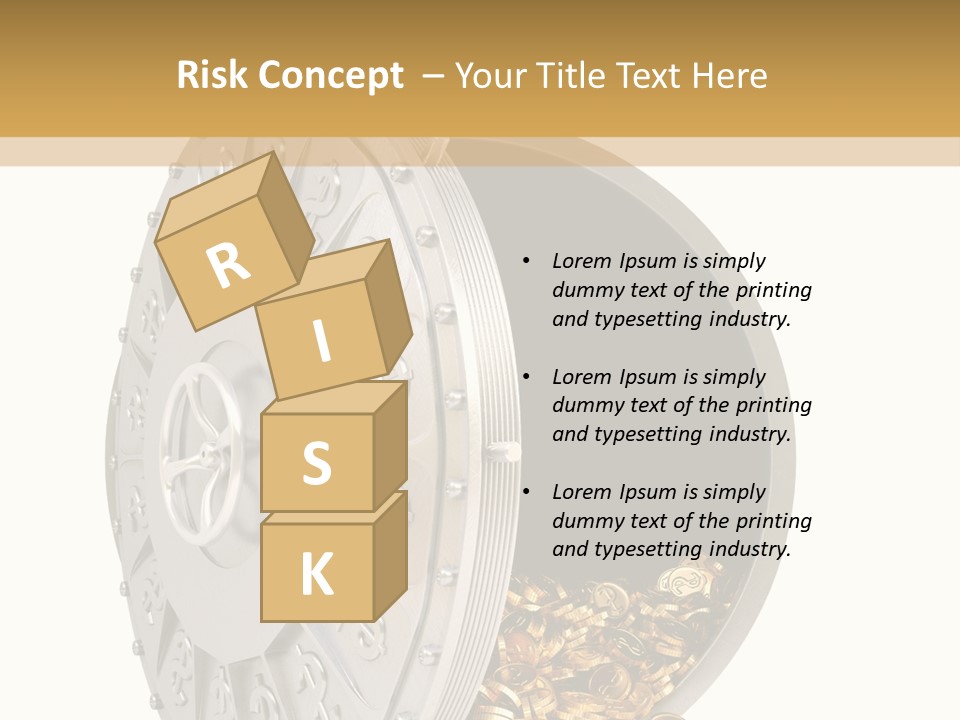 System Lock Gold PowerPoint Template