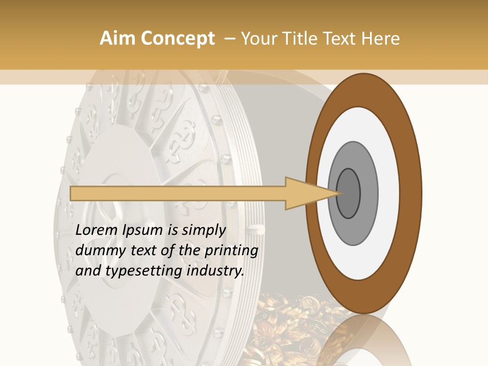 System Lock Gold PowerPoint Template