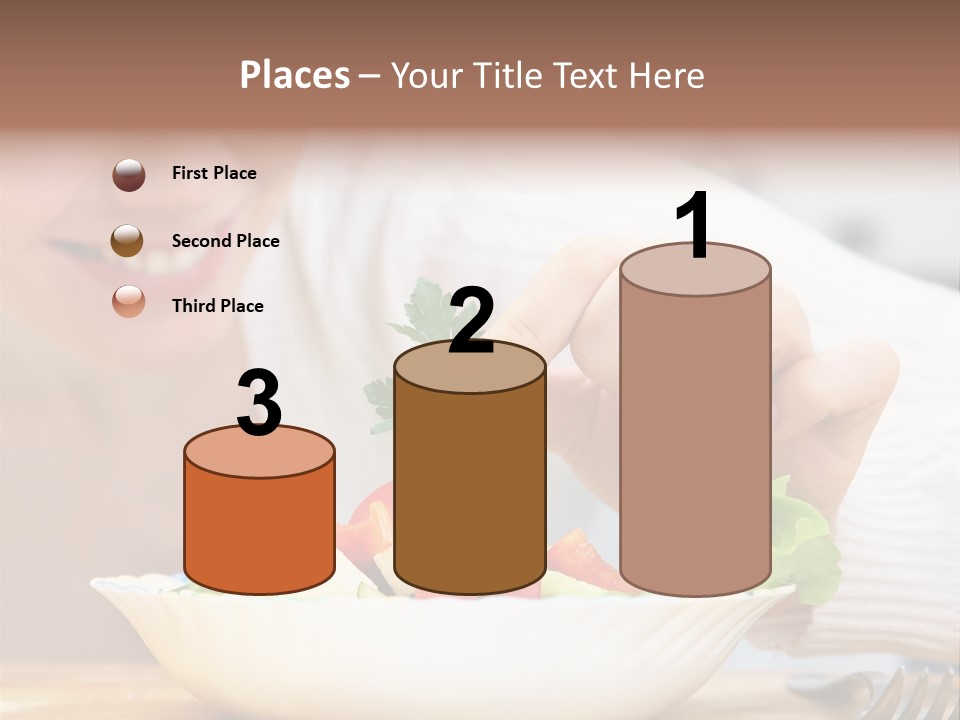 Female Dinner Indoors PowerPoint Template