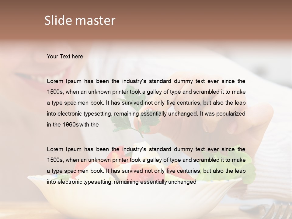 Female Dinner Indoors PowerPoint Template