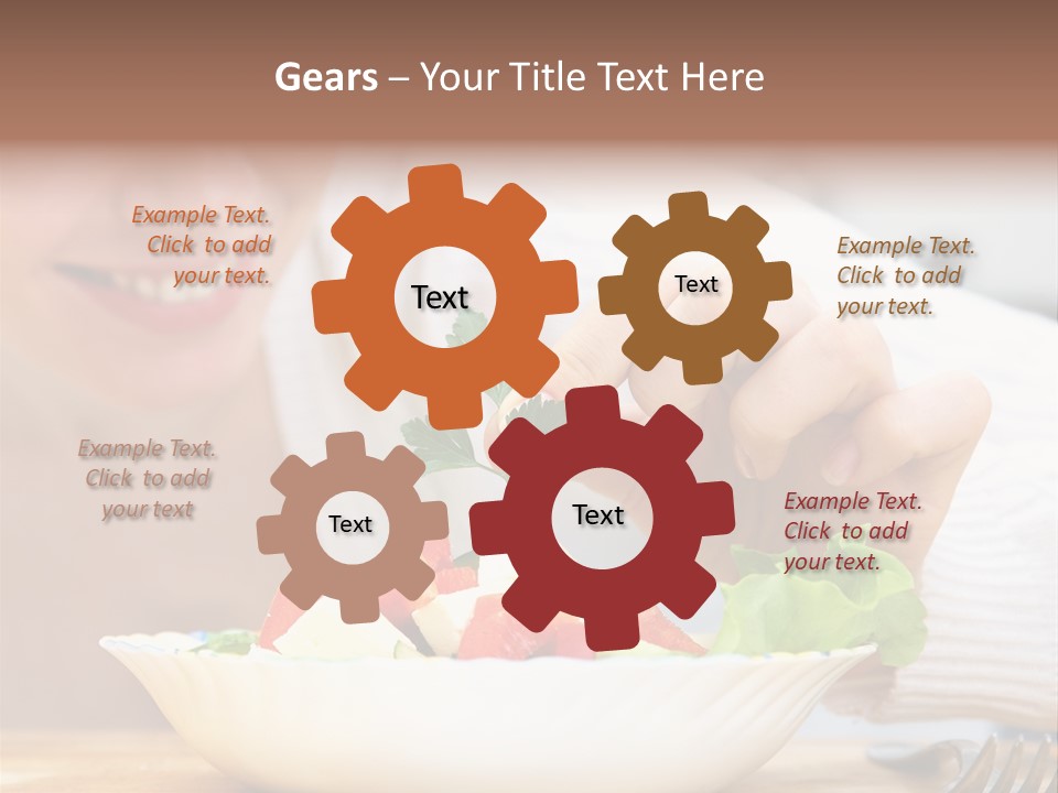 Female Dinner Indoors PowerPoint Template