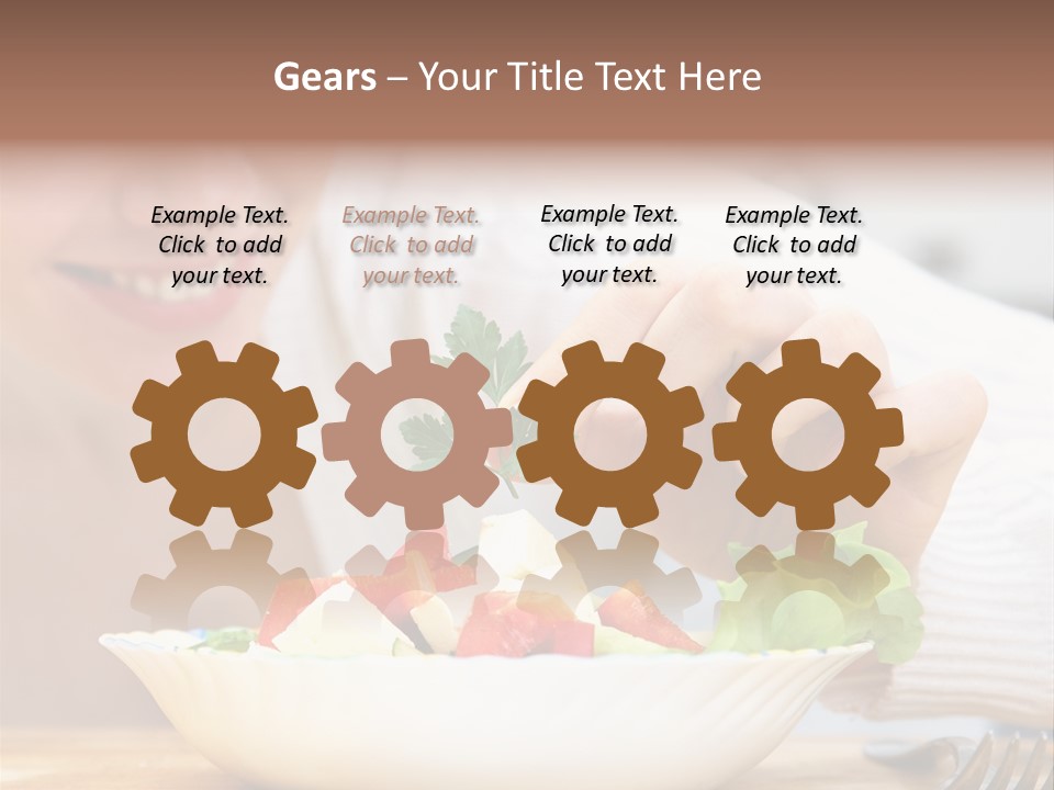 Female Dinner Indoors PowerPoint Template