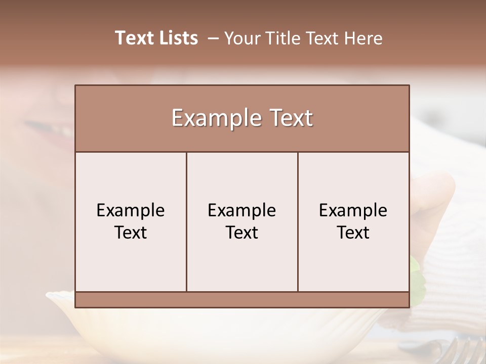 Female Dinner Indoors PowerPoint Template