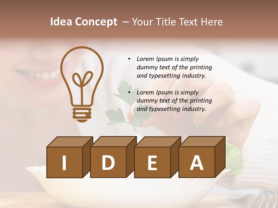 Female Dinner Indoors PowerPoint Template