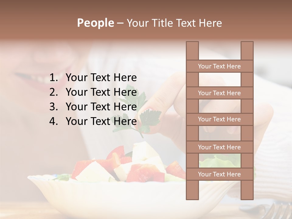 Female Dinner Indoors PowerPoint Template